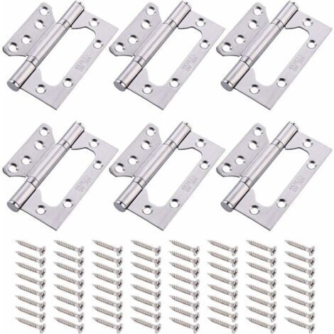Charnières de Portes 6 Pièces Charnières en Acier Inoxydable 304 Charniere Porte Pliantes 4 Pouces Charniere Roulement à Billes avec 16cps Vis Charnière pour Meubles de Maison (1/4)