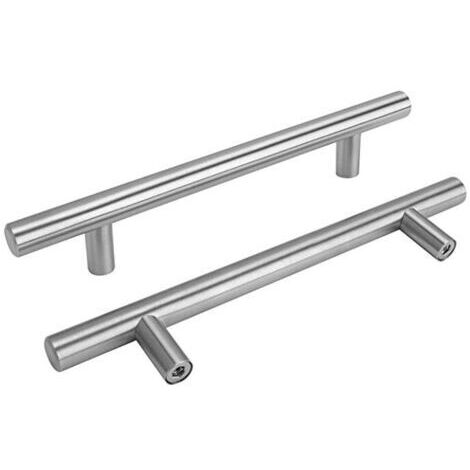 Lot de 15 Poignee de Meuble Cuisine 128mm Poignee Porte Cuisine -LS201BSS128 Poignée Cuisine Poignée Placard Cuisine en Acier Inoxydable et Nickel Brossé Entraxe 128mm (1/4)