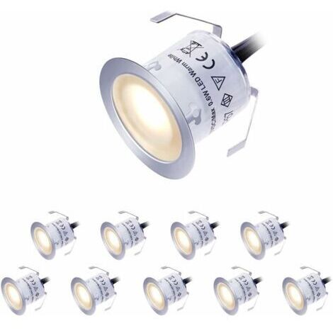 Lumière souterraine étanche à LED 12V/DC lumière de pied blanc chaud 2800-3200K10pcs (1/4)