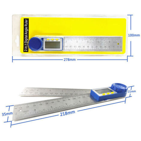 Règle d'angle d'affichage numérique en acier inoxydable Protractor ...