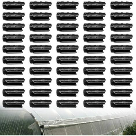 Serre Tuyau Tube Film Clip Clips Bâtiments de Jardin Plante Plastique Film Net Tuyau Fixe Connecteur Accessoires Outils Serre pour Serre de Jardin Tunnel Surface Bâches 25mm Serre Clips (1/4)