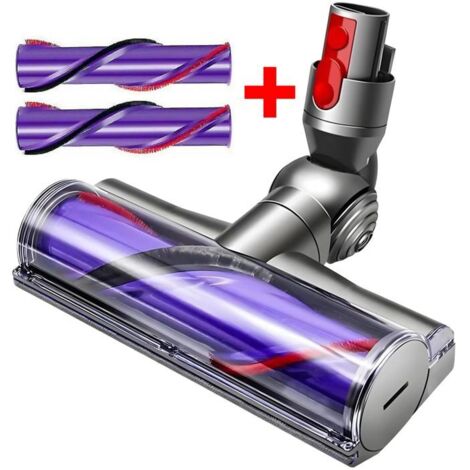 Forehill – Brosse à moteur pour aspirateur Dyson V7 V8 V10 V11 V15 – Aspiration puissante 50W – Nettoyage sols durs et tapis – Livrée avec 2 brosses rouleau (1/5)
