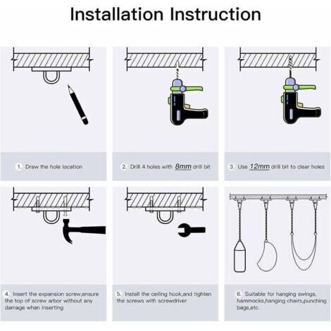 Crochet pivotant pour lit hamac Plaque de fixation en acier inoxydable (1/4)