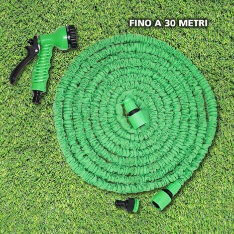 Tuyau d'eau télescopique multi-fonction voiture haute pression lavage de voiture pistolet à eau jardin jardin arrosage fleur rinçage ensemble vert 100FT pied mètre ensemble (1/4)