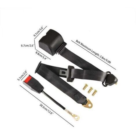Universel 3 Points Reglable Ceinture De Securite Du Vehicule Auto Voiture Car Seat Belt +Boulons (1/3)
