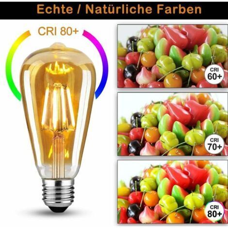 Ampoule rétro Ambre 6pcs6W-Marron, 2700K [220V] (1/4)