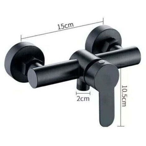 Robinet de douche en acier inoxydable 304 Robinet mitigeur de douche chaud et froid pour salle de bain - Noir, 1pc,FOREHILL (1/4)