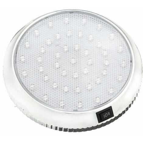 Éclairage intérieur de camping-car 12 V LED - Interrupteur marche/arrêt pour camping-car, caravane, camping-car, bateau, blanc froid, surface chromée
