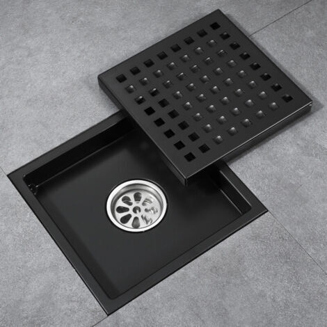 Forehill – Siphon de sol en acier inoxydable 15 cm – Grille carrée pour drainage efficace – Installation facile pour sols inégaux (1/4)