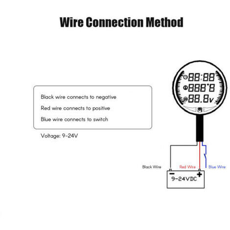 Compteur de température d'eau modifié pour moto voltmètre 12V chronomètre USB téléphone portable chargeant 5-en-1 affichage numérique étanche (1/4)