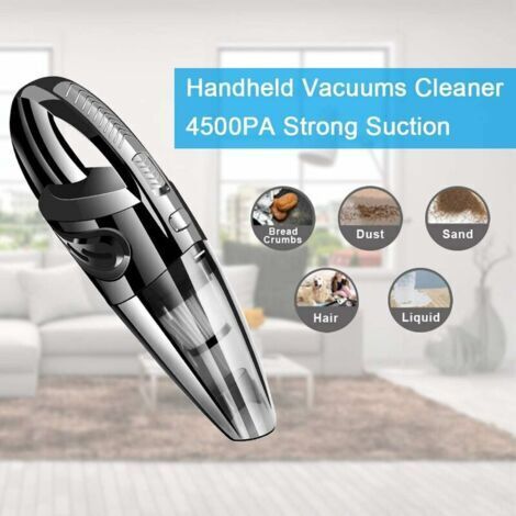Aspirateur de voiture sans fil Home Car Aspirateur humide et sec à double usage Aspirateur à main portable haute puissance (noir-avec chargeur européen (1/4)