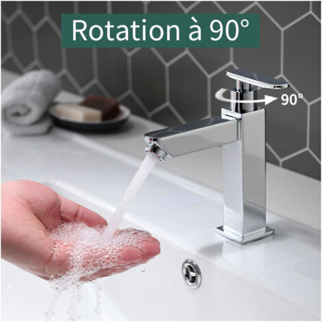 Robinet Eau Froide pour Lave-Mains Robinet Salle de Bain Chromé Poignée Simple Mitigeur Robinet Lavabo (1/4)