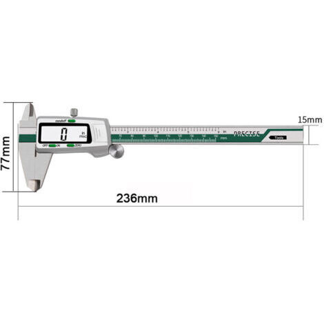 Pied à coulisse ET50 vert grand écran en acier inoxydable avec score à affichage numérique (1/4)