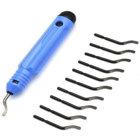 Métal Outil d'ébavurage, 360 ° Rotatif Deburr Lames, avec 10 Pcs De Lames D'Ébavurage En Metal À Lamain pour les Trous en Acier Aluminium Plastique Métal Matériaux Durs (1/4)