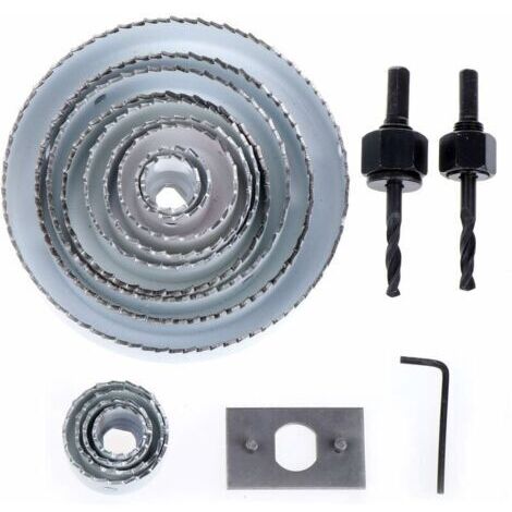 13Pièces Scie Cloche Scie Trépan Coffret, d'Acier au Carbone Pour Bois Platre Plastique et Métaux Non Ferrous (1/4)
