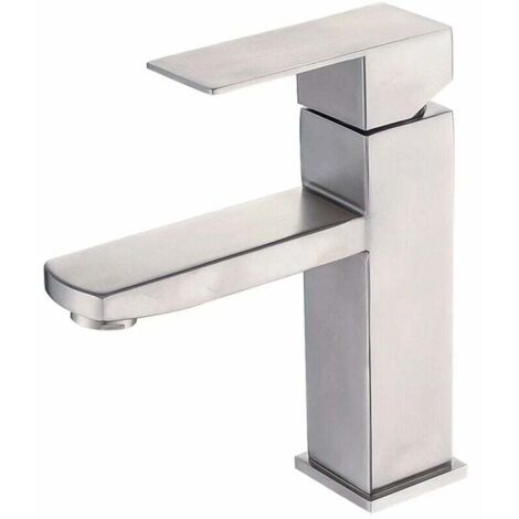 FOREHILL 304 robinet en acier inoxydable salle de bains robinet d'eau chaude et froide robinet de lavabo salle de bain sous le robinet de lavabo (A) (1/4)