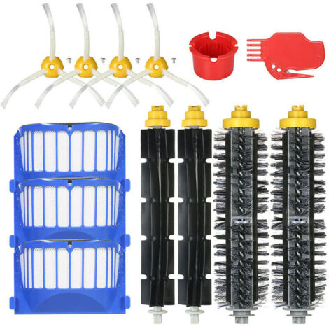 Lot de 13 kits d'accessoires de rechange pour iRobot Roomba 600 Series 690 691 694 650 651 664 615 601 630 Aspirateur - Brosse à poils + brosse flexible + filtre + brosse latérale + outil de nettoyage (1/5)