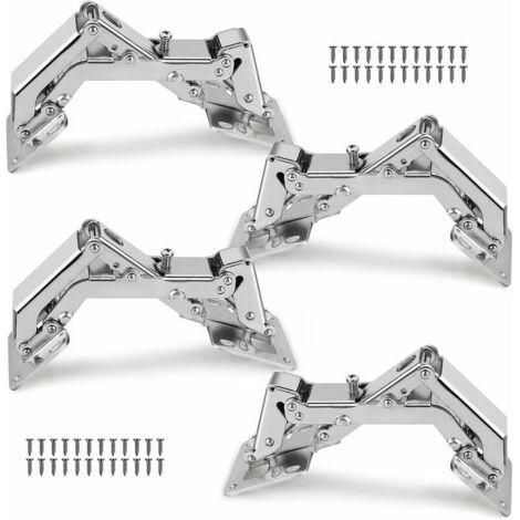 Charnière hydraulique à tampon sans trou Charnière à grand angle sans trou avec amortissement 4pcs (1/5)
