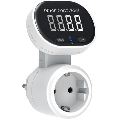 Wattmètre Prise Compteur d'Énergie, Compteur Électrique, Prise Consommation Electrique, Mesure Consommation Electrique pour W, KWh, Price, Cost/KWH, Écran Rotatif 45°, Rétroéclairé, 3680W Max (1/5)