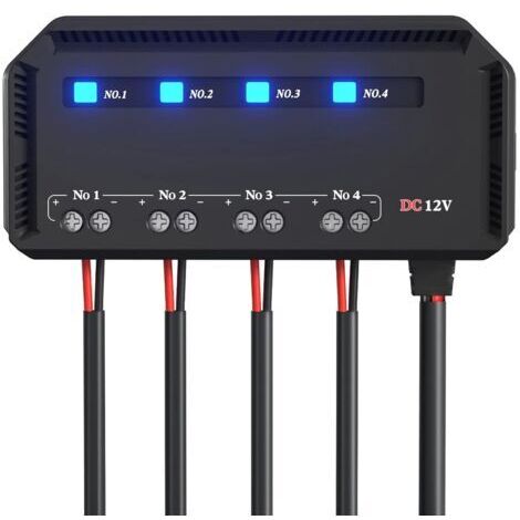 Blocs Fusible Lame ATC/ATO avec Relais, Porte Fusible Voiture 12v, 4 Voies Boîte à Fusibles, Boîte à Fusibles 12v, Porte-Fusible Indicateur LED pour Bateau, Fourgonnette et Voiture (1/5)