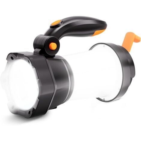 2 EN 1 Lampe de Camping LED, Torche Rechargeable avec Manivelle pour Charge d'Urgence, Lampe de Camping Portable avec 3 Modes d'Éclairage pour Randonnée en Plein Air (1/5)
