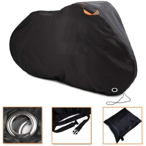 Housse pour 2 vélos, housse de protection extérieure imperméable en polyester, protection UV contre la pluie, la neige et la poussière pour vélos de course, motos, scooters et VTT (200×110×85cm) (1/3)