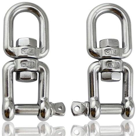Lntyq M8-2 pièces Manille De Levage, Manille Inox ,Anneau Pivotant œIl à œIl, pour Chaise Suspendue, Sac de Sable, Industrie, Voyages, Pêche, Outils D'alpinisme (1/4)