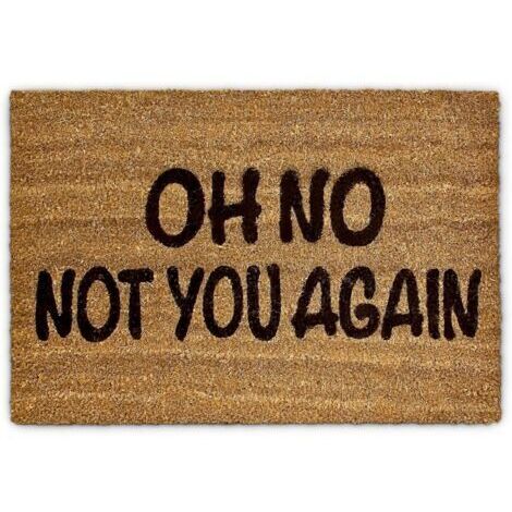 CCYKXA Paillasson en noix de coco « Oh non, pas toi encore », tapis d'entrée, Home Coir, 60 x 40 cm, antidérapant, marron (1/5)
