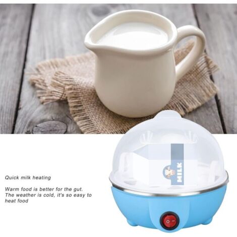 Cuiseur à œufs, 350 W, capacité de 7 œufs, arrêt automatique, protection contre les brûlures, design en forme de poule, cuisson rapide des œufs, cuiseur à œufs en acier inoxydable (bleu UE) (1/3)