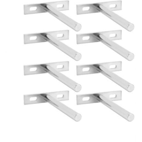 Choyclit – Supports étagères murales invisibles 8 pièces en fer nickelé – Charge 20 kg – Pour murs en briques et béton – Dimensions 117mm (1/5)