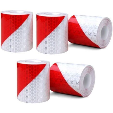 5 pcs Bande réfléchissante,5cm×3m prismatic étanche inclinés Forme de sécurité Rouleau de ruban de signalisation Vinyle autocollant Sécurité ruban adhésif