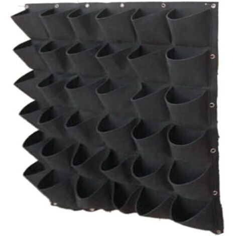 Grow bagWall Sac de Plante Poches Sacs de Plantation Jardinière Verticale Jardinière Suspendue en Feutre Sac de Plante Vertical Durable et respectueux de l'environnement - Noir 36 Poches (1/5)