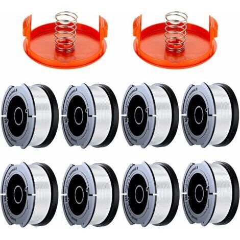 CHOYCLIT 10 Pack Bobine Fil Coupe Bordure Compatible avec Black et Decker Coupe Bordures, A6481 A6485 1.65mm Bobine de Fil Debroussailleuse(8 Fil Coupe Bordure,2 Couvercle,2 Ressort) (1/5)