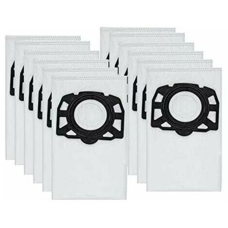 Pack de 12 sacs pour aspirateur KFI 357 Compatible Kärcher KWD1, KWD2, KWD3, WD2 Plus, WD3, SE 4001, SE 4002 Haute filtration (1/4)