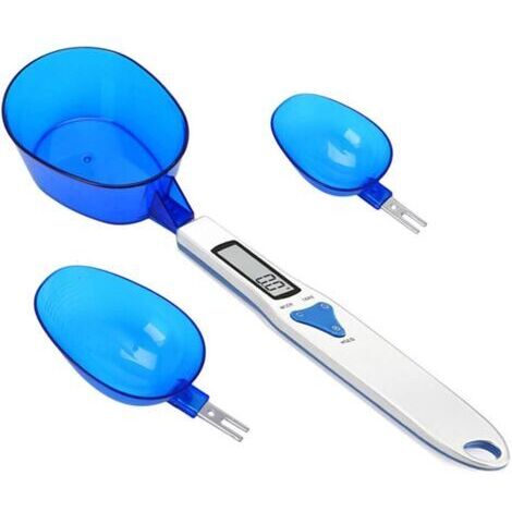 Balance de cuisine numérique avec 3 cuillères à mesurer pesant et ingrédient liquide sec Thé au lait Farine d'épices,500g (0.1g) Balance de milligramme écran LCD portable