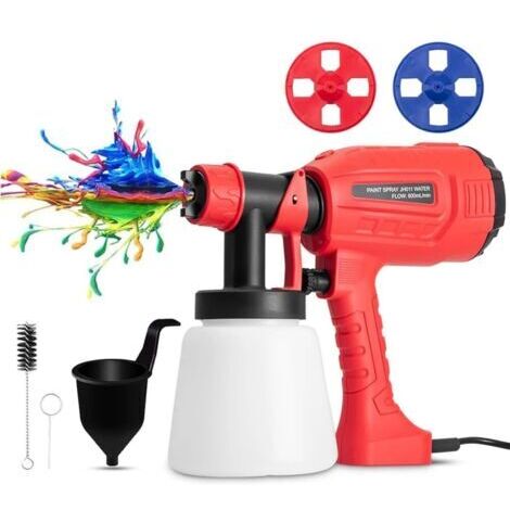 Pistolet Pulvérisateur De Peinture, Pistolet Électrique HVLP De 700W avec 2 Buses en Plastique, Réglable Et Facile À Nettoyer pour Meubles, Armoires, Projets De Bricolage, Etc. (1000ML) (1/5)