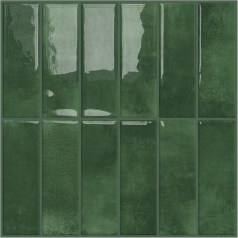 Ersandy – Carreaux auto-adhésifs muraux vert 30.5x30.5cm – Lot de 10 – Faciles à installer – Excellente imperméabilité pour cuisine et salle de bain (1/5)