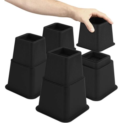 Largeight – Lot de 8 rehausseurs de meubles réglables 7,6 à 20,3 cm – Plastique robuste – Capacité jusqu'à 600 kg – Compatible avec la plupart des meubles (1/5)