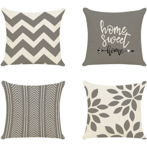 Jardin 45x45CM,Lot de 4 Housse de Coussin Décoratif Canapé Taie d'oreiller Decoration Canapé Housses de Coussin en Lin d'extérieur Housse de Coussin Décoration pour Chambre, canapé, Chaise