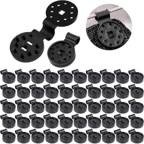 CCYKXA 100 Pièces Clips Plastiques pour Toile d'ombrage, Clips de Fixation pour Bache, Clip Spécial avec œillet de Fixation pour Filet D'ombrage Toile de Clôture Tissu Coupe-Vent Serre Brise Vue (1/5)