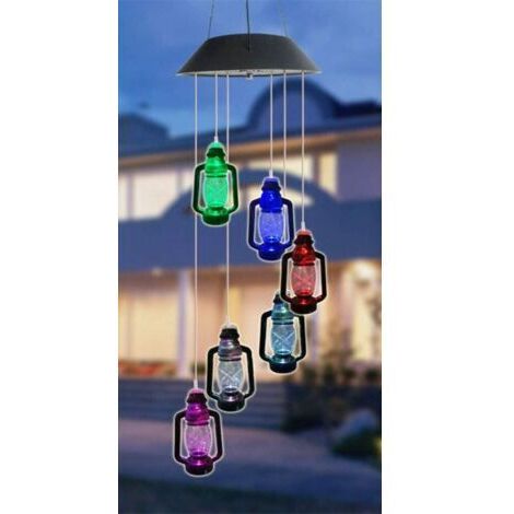 Carillon Solaire extérieur LED à Changement de Couleur Lumières solaires Décor Romantique pour la Maison de Jardin Patio (Kerosene Bottle) (1/4)
