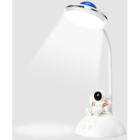Lampe de bureau pour enfants - Astronaute - LED - Avec support pour téléphone portable et projection - Niveau de luminosité variable - Rechargeable - Protection des yeux - Lampe de lecture (1/5)