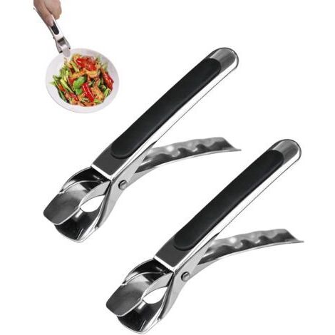 CCYKXA 2 Pièces Anti-BrûLure Bol Clip, Pince Attrape Plat Chaud, Pince Pour Air Fryer, Clip Anti-Brûlure en Acier Inoxydable, pour Bol Chaud, Micro-Ondes, Four, Avec Poignée AntidéRapante (1/5)