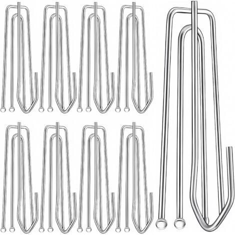 CCYKXA 60 Crochet Rideau à Griffes Crochets Rideaux en MéTal avec 4 Dents Accroche Pincer Pli Crochet Clip Rideau en Acier Inoxydable pour Suspendre Les Rideaux Et Les Piste