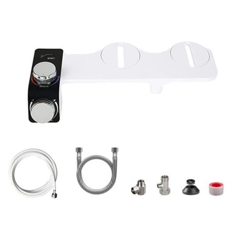 Accessoire de Bidet pour Toilettes, Eau Froide et Chaude à Double Buse, Accessoire de Toilette pour Bidet Non éLectrique, 45551 (1/4)