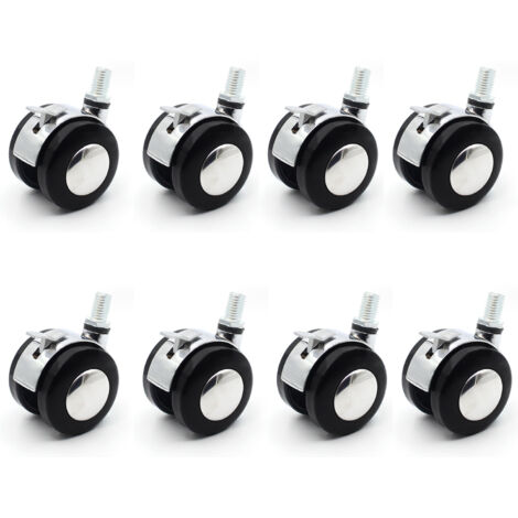 CCYKXA (5cm)8 Pièces Roulette Lourde Roulettes De Mobilier De Bureau Fauteuil Muet Chaise Roulettes Remplacement Pivotant Roues Muettes En Forme Chaises Faire Tourner Rouet Nylon Accessoires (1/5)