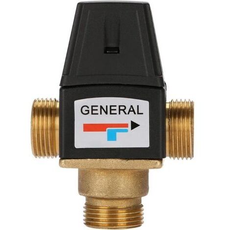 Vanne de Mélange D'eau Thermostatique, Mitigeur Thermostatique 3 Voies DN20, Vanne Mitigeur Laiton À Filetage Mâle Pour Valve de Chauffe-eau Solaire ou Adaptée au Chauffage Par Le Sol (1/5)