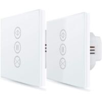 2x Interrupteur Volet Roulant Connecté, Ouverture Réglable, Commutateur Rideau Stores WiFi, Compatible avec Alexa Google Home pour Commande Vocale, Minuterie Intelligent Moteur Mural