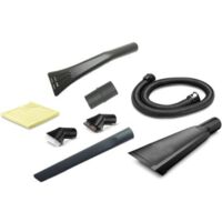 Kit de nettoyage intérieur de voiture pour aspirateur Karcher 2.863-304.0, comprend un tuyau d'extension de 1,5 m, un suceur plat extra long, une buse de voiture, une brosse d'aspiration à poils durs