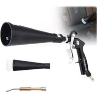 Pistolet de nettoyage pour intérieur de voiture - Pistolet souffleur haute pression avec 2 buses - Nettoie et sèche rapidement les surfaces des voitures avec des outils de détail solides pour éliminer